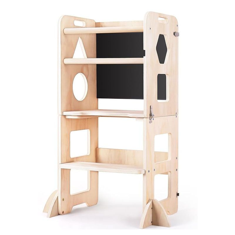 Furnny 3-in-1 Toddler Kitchen Helper, Learning Tower with Blackboard