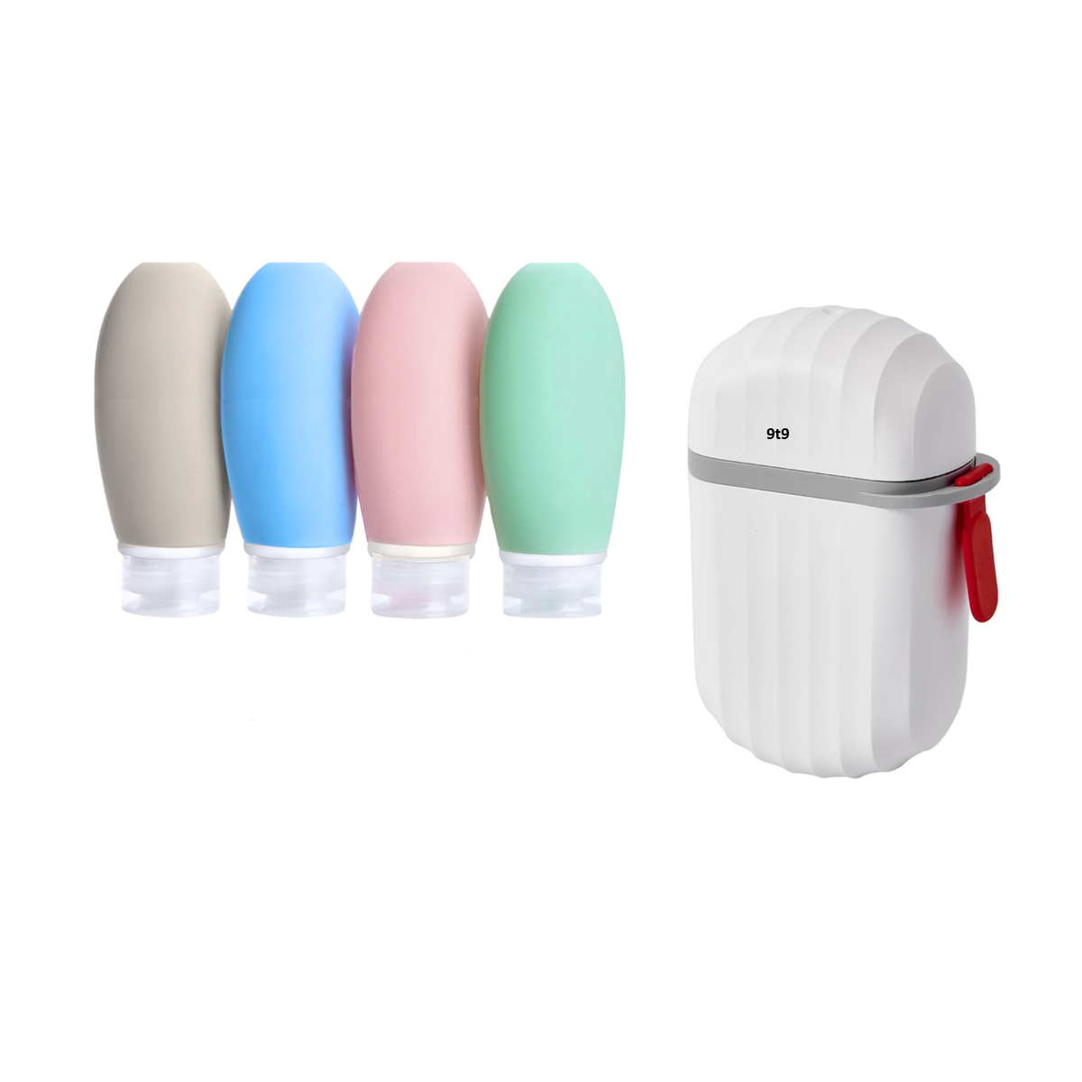 Silicone Travel Bottle Set with Travel Soap Holder