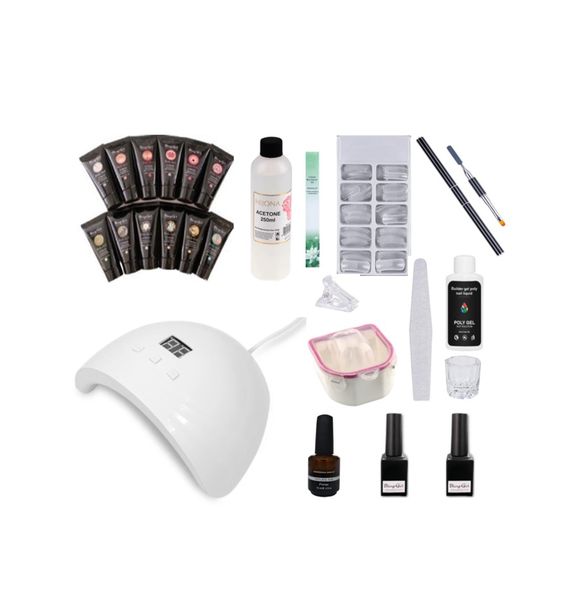 Complete UV LED Poly Gel Kit - 25 Pieces