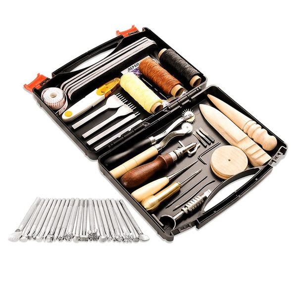 59PCS Leather Craft Tool Set Bag Eco-friendly Leather DIY Tool Set Gift