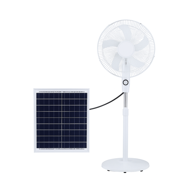 Solar Rechargeable Standing Fan - 16", For Home &amp; Garden
