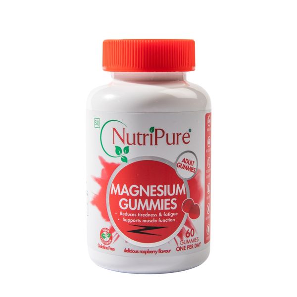 NutriPure Adults Magnesium Gummies with 65mg of Elemental Magnesium (60)