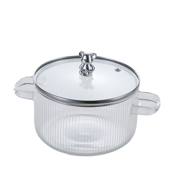 1.8L Glass Soup Pot with Thickened Double Handles