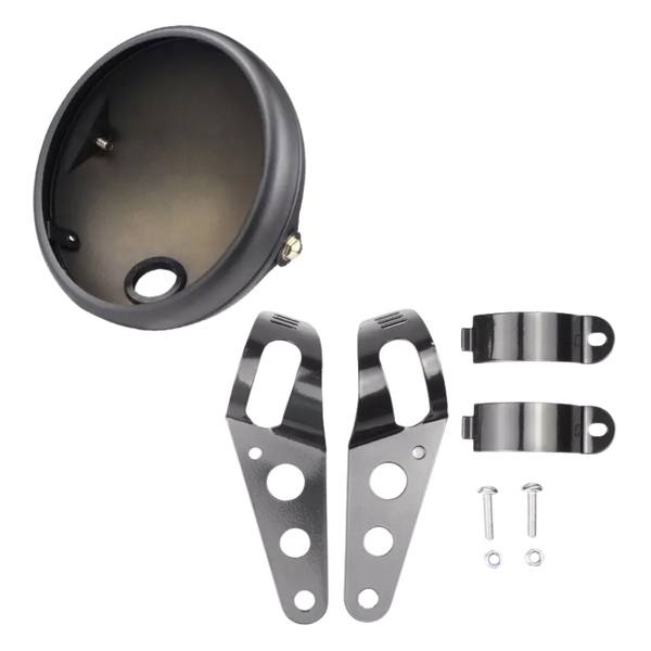 Motorcycle Round Headlight Holder &amp; Brackets (7")