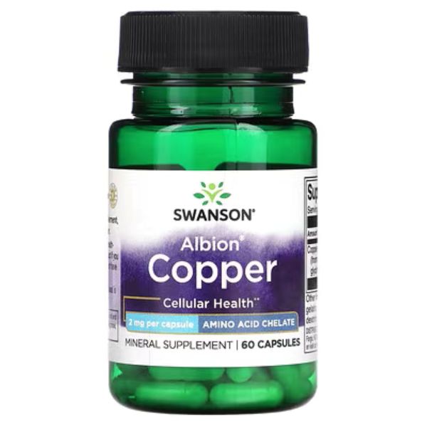 Swanson Albion Copper 2 mg - 60 Capsules