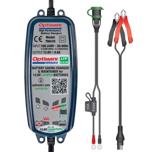 OptiMate Lithium 4s 0.8A TM-470 (8-Step 12.8/ 13.2V 0.8A Battery Saving Charger, Tester &amp; Maintainer)