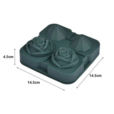 3D Ice Cube Mold, 4 Hole Fun Shapes Large Ice Cube Tray for