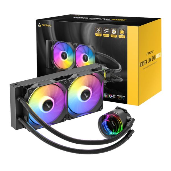 Antec VORTEX LUM 240 ARGB AIO CPU Liquid Cooler - Black