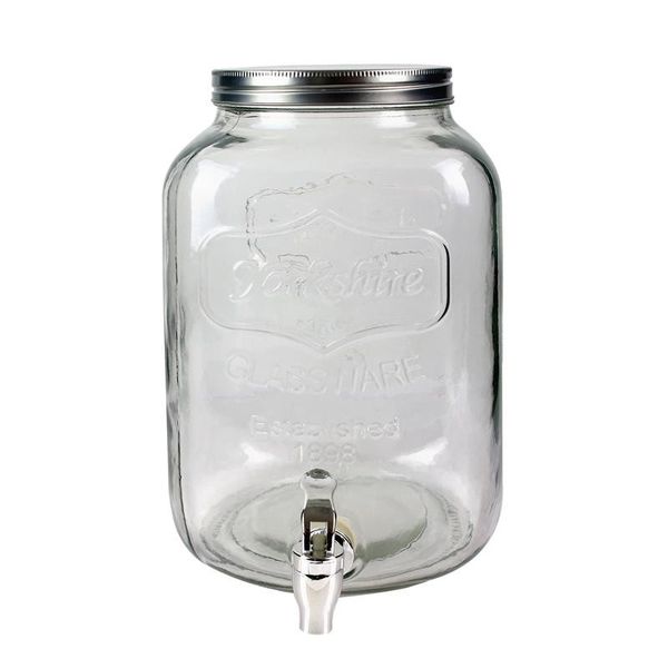 Glass Drinks Dispenser with Tap 8L