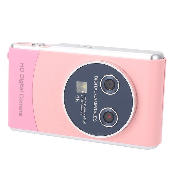 Portable Digital Camera, 36MP, 18X Zoom, Dual Cams, AF, For Vlogging, Pink