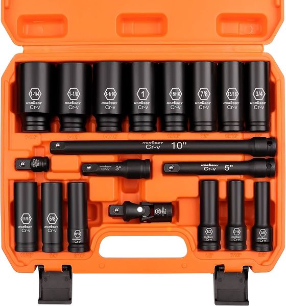 HORUSDY 19-Piece 1/2 Impact Socket Set