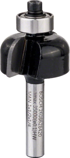 Core box bits 1/4", R1 6,3 mm, D 25,4 mm, L 12,7 mm, G 54 mm