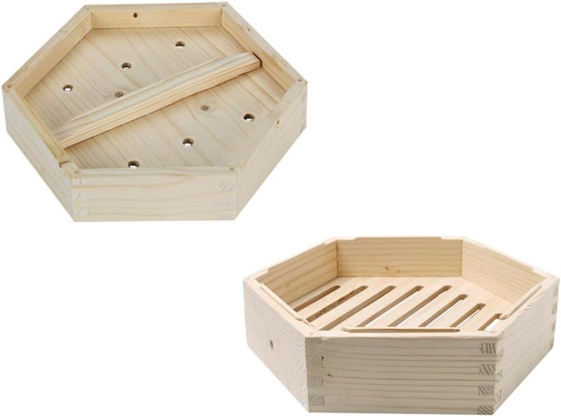 Hexagonal Wooden Basket with Lid 6-inch Dim Sum Steamer