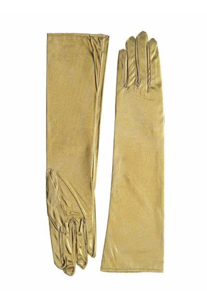 Adult Long Shiny Gold Gloves - 2 Pack