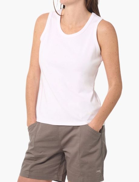 Jeep Women Tank Top/T-shirt - White