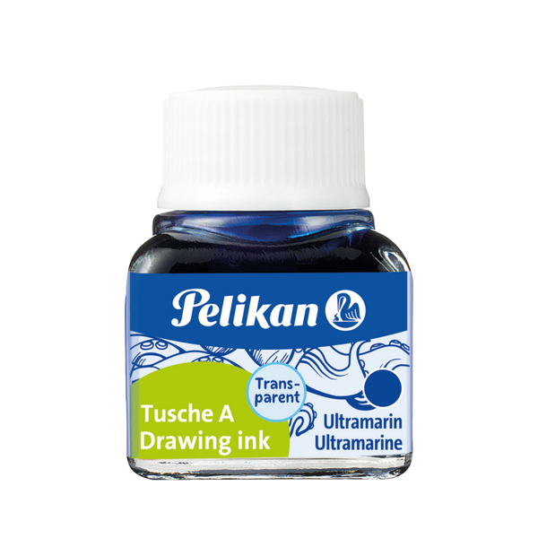 Pelikan Vibrant Blue Drawing Ink 10ml, Water-Soluble, Quick-Drying Art Ink