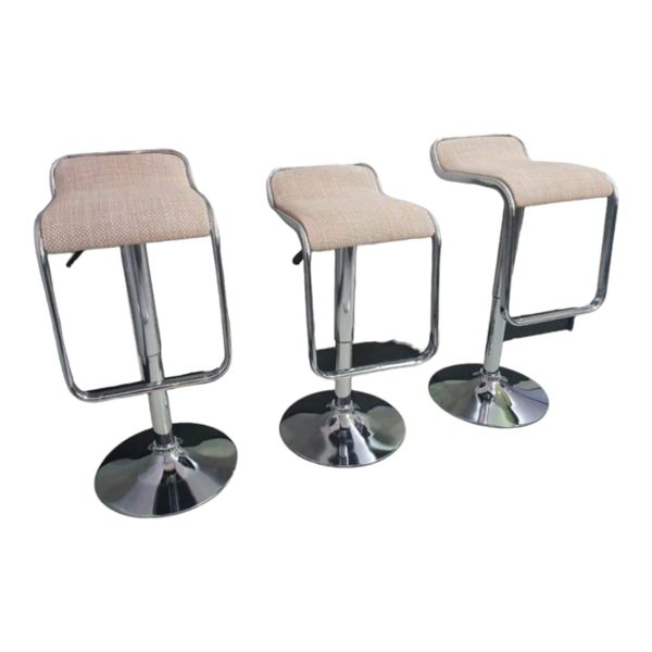 Smte - Bamboo Rattan Bar Stools - Set of 3-Cream