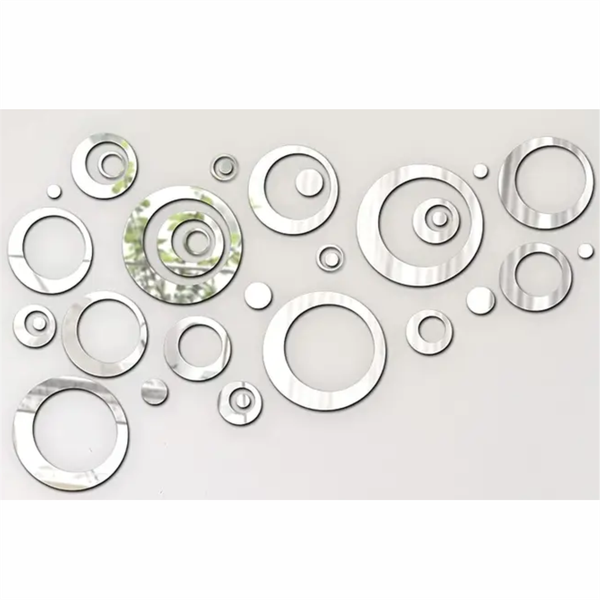 3D Acrylic Home Decorative Art Mirror Wall Stickers Silver 24 pieces