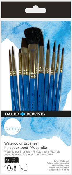D-R Simply Brush Set Watercolour Sh 10 Pc