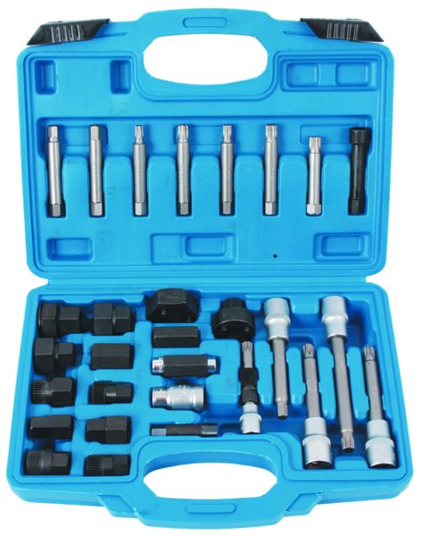 30 Piece Alternator Freewheel Pulley Removal Tool Set