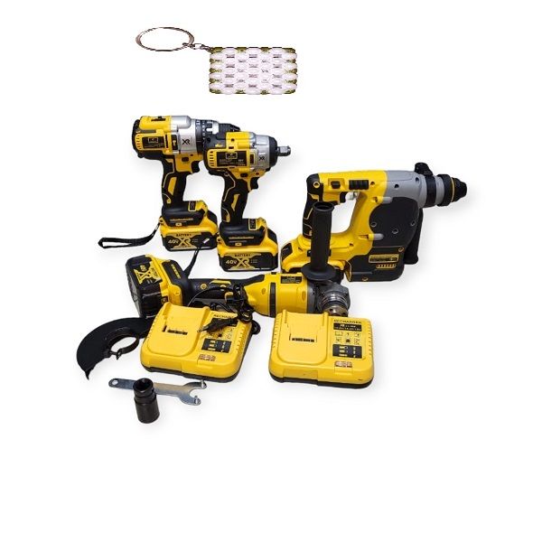 Set Of 5 Electric Drill, Single Hand Saw, Angle Grinder,hammer+keyholder