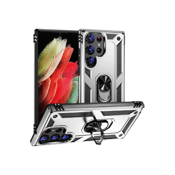 Amour Cover for Samsung S23 Ultra - Silver and Black