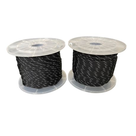 Paracord 550 Type III - Nylon - Black with Reflective Marker, Shop Today.  Get it Tomorrow!