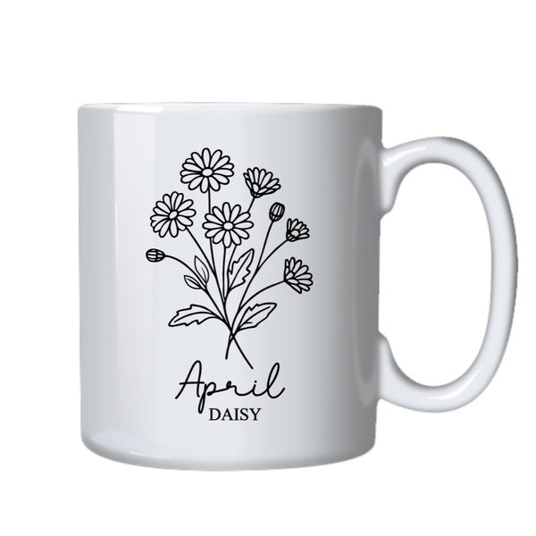 April Birth Month Flower Mug for Birthday or Christmas Gift