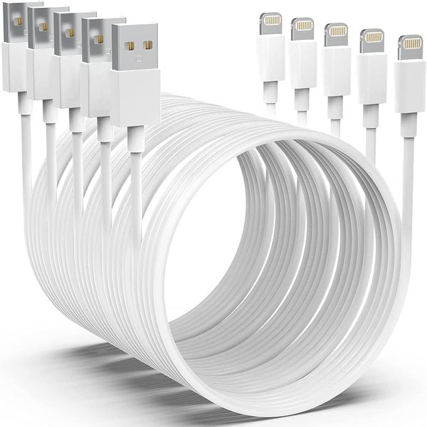 5 Pack iPhone Fast Charging Cable Compatible with Apple iPhone 6-14 series