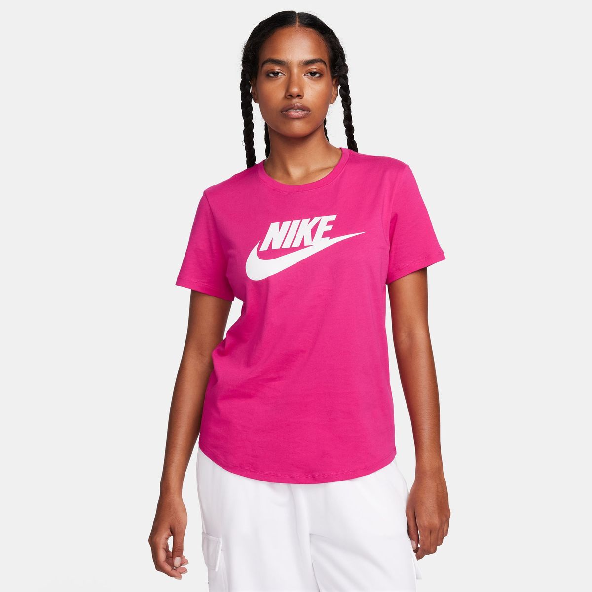 Nike Women's Sportswear Essentials Short Sleeve T-Shirt - Red | Shop ...