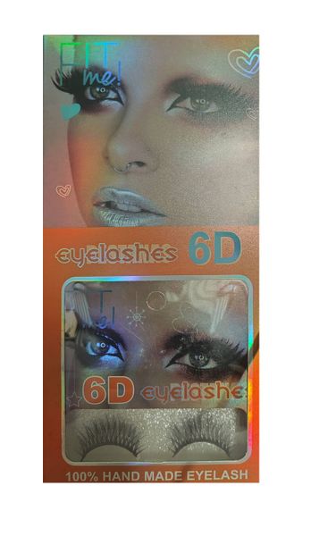 6D Handmade Eyelashes Thick Fasle Extension Makeup Self Adhesive x 12 Pairs