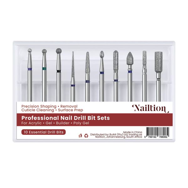 10 Nailtion Precise Nail Drill Bit Set for Acrylic Removal &amp; Nail Prep