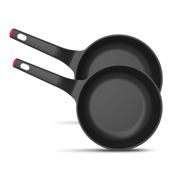 Taurus Frying Pan Cast Aluminium Black 20cm + 24cm Great Moment