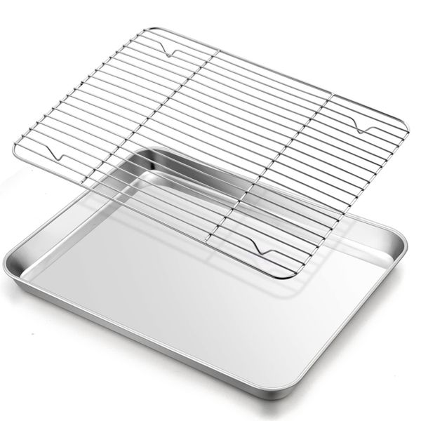 Stainless Steel Baking &amp; Roasting Pan with Rack Set