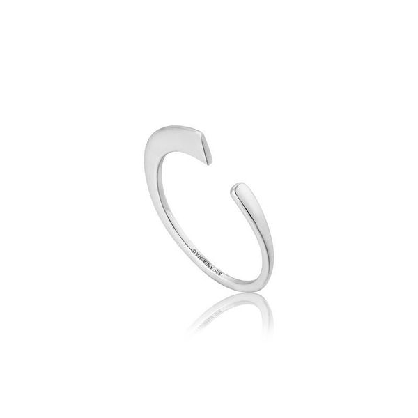 Ania Haie Geometry Curved Adjustable Ring - Rhodium