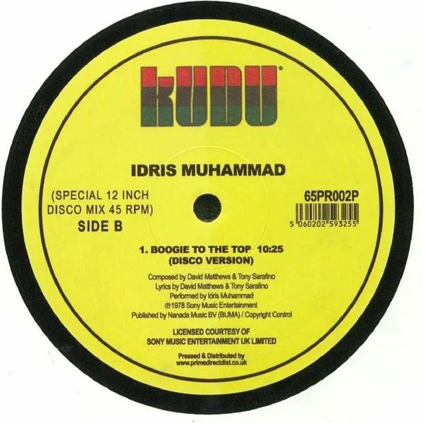 Idris Muhammad - Boogie To The Top 12" Vinyl | Young Pulse &amp; Disco Versions