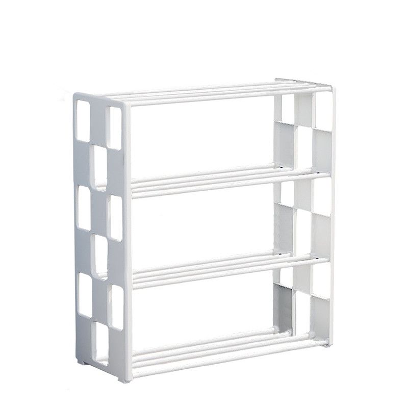 4 Tier Shoe Rack, Free Standing Shoe Shelf Storage Organizer - White