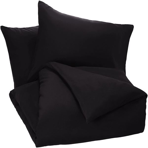 Black Microfibre Duvet Cover Set
