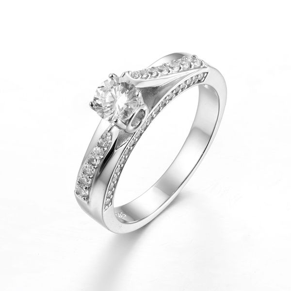 Sterling Silver Solitaire Claw Set Engagement Wedding Ring SR00002