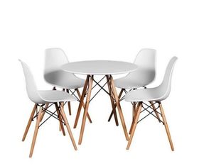 Round Table with 4 Chairs Set- White | Shop Today. Get it Tomorrow ...