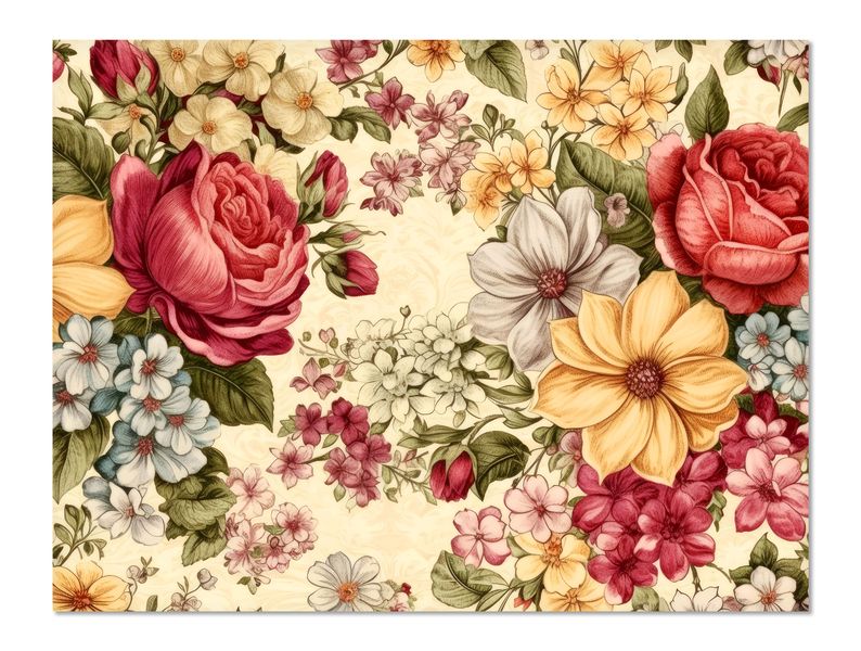 Disposable Paper Placemats: Vintage Teatime Florals