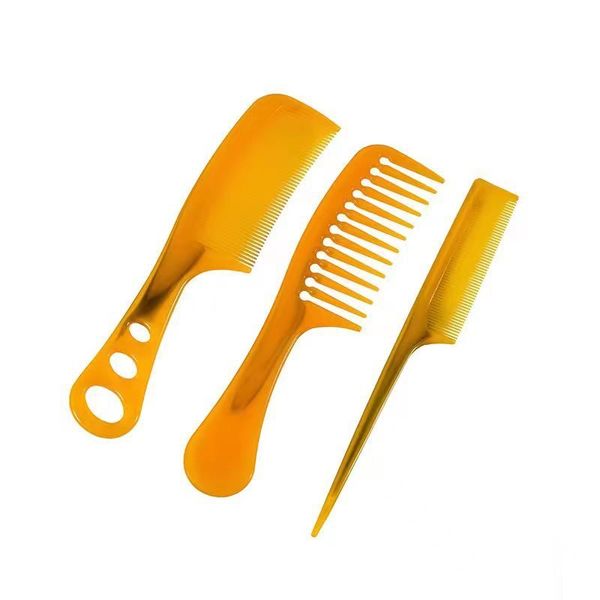 Cowhide Comb 3-Piece Set Unbreakable Cowhide Elastic Small Comb