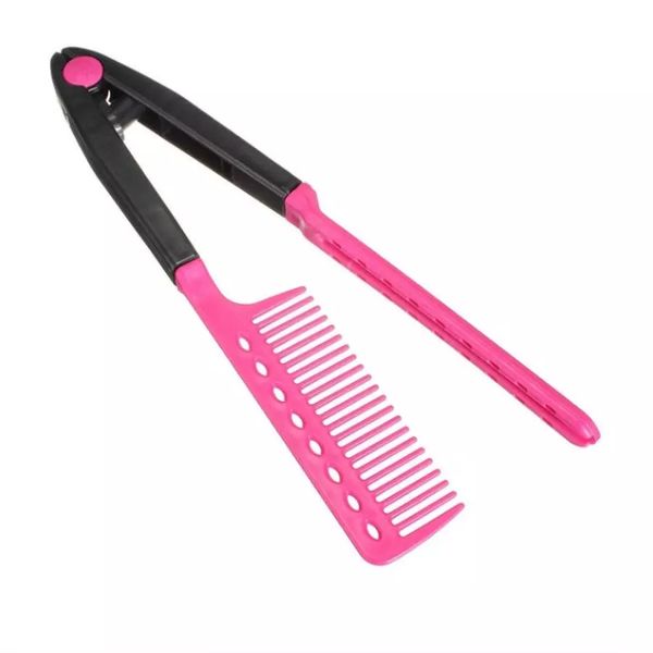 Professional V Shaped Hair Straightening Brush Comb