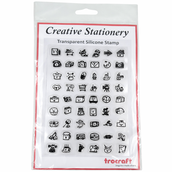 Trocraft Daily Objects Silicone Stamp - Clear Crafting Stamp