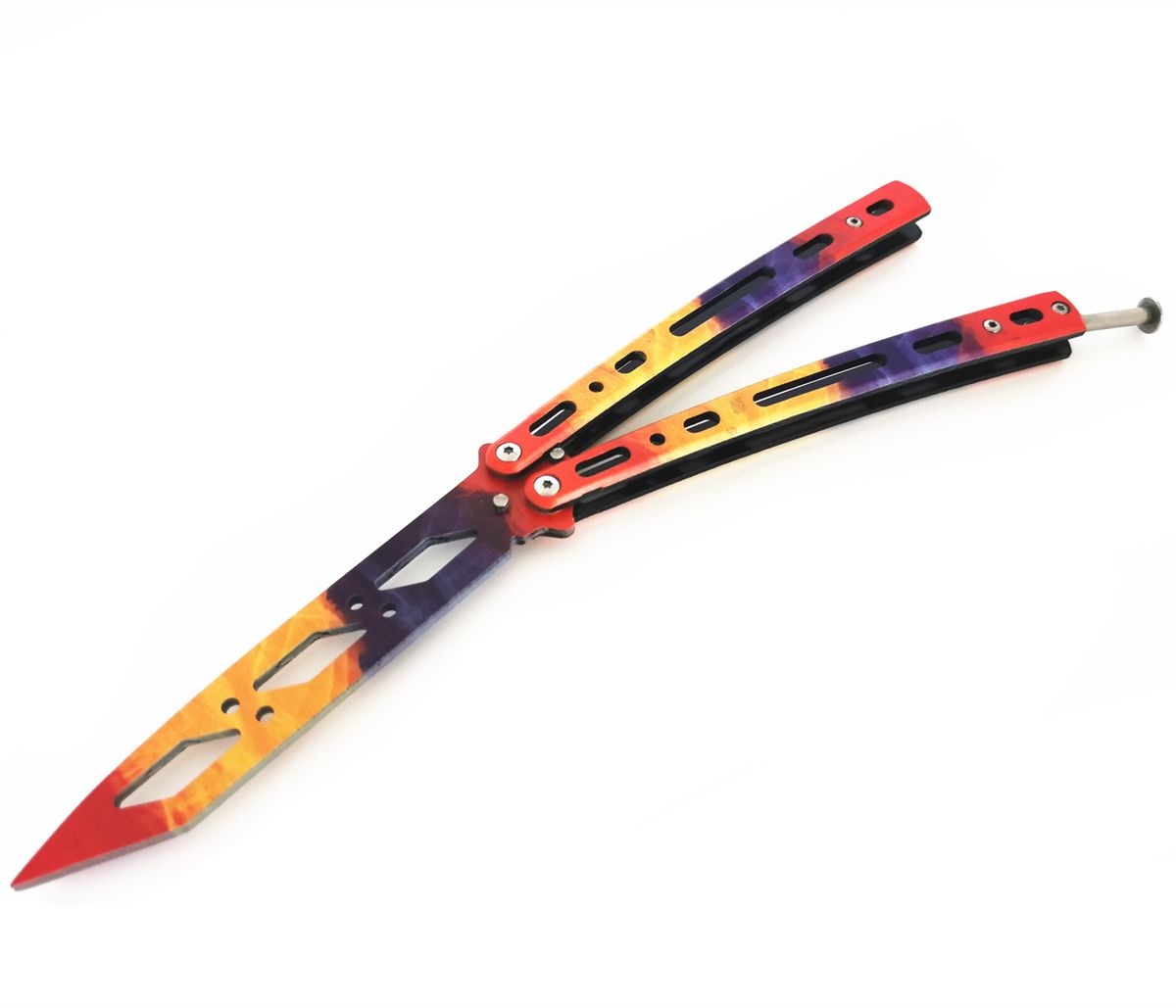 Training butterfly knife Practice Butterfly Knife Balisong Hell Flame