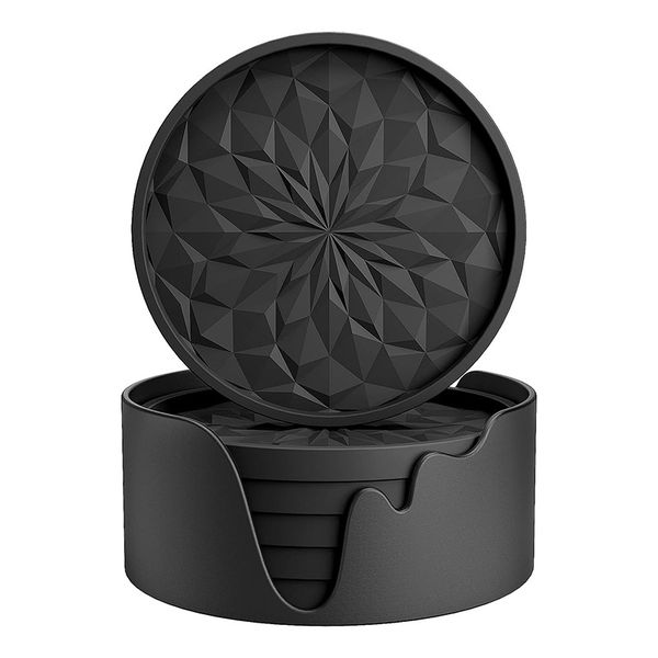 6 Piece- Silicone Coasters with Base/Thickened non-slip non-stick Coasters