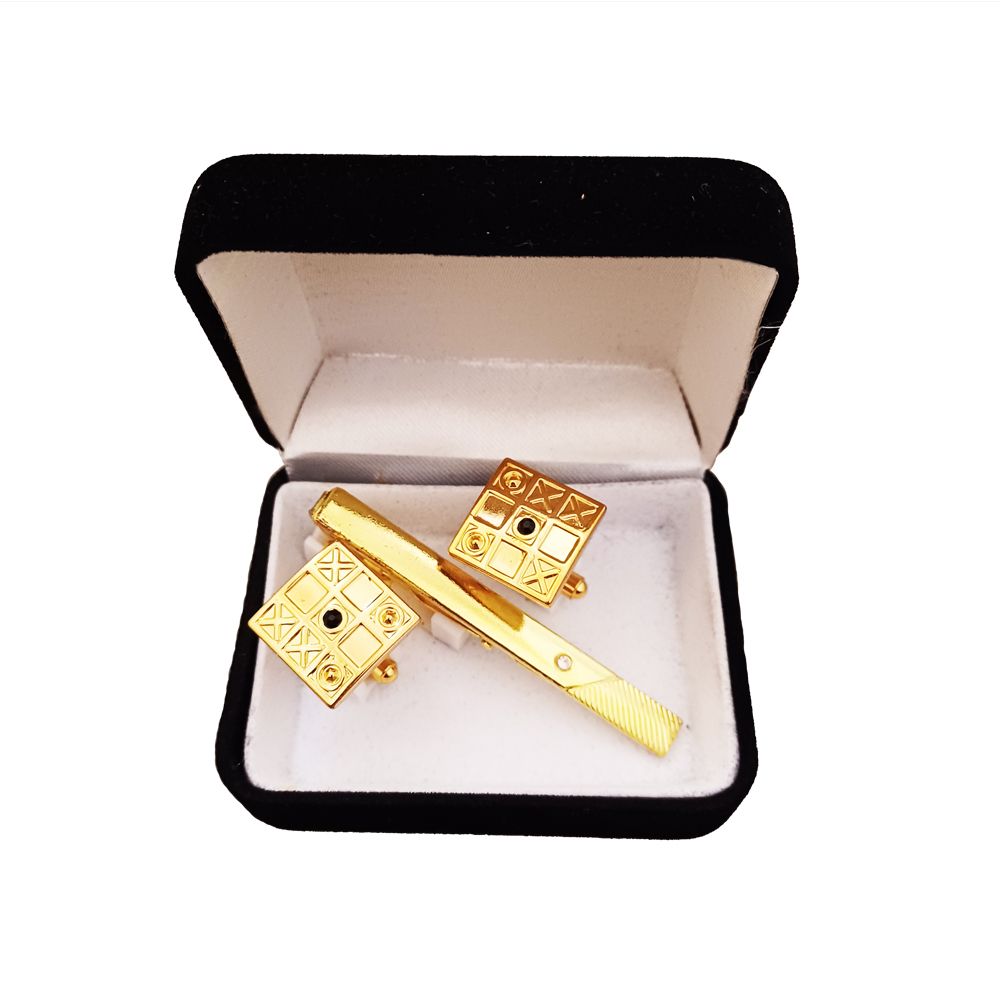 Gold Tie Pin and Cufflink Set- Square | Shop Today. Get it Tomorrow ...
