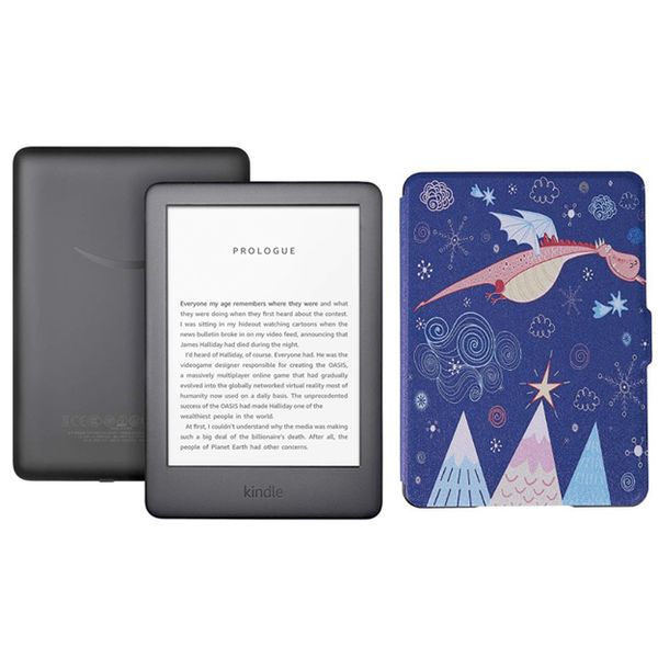 Kindle Touchscreen Wi-Fi With Built-in Light (With Ads) Dragon Bundle