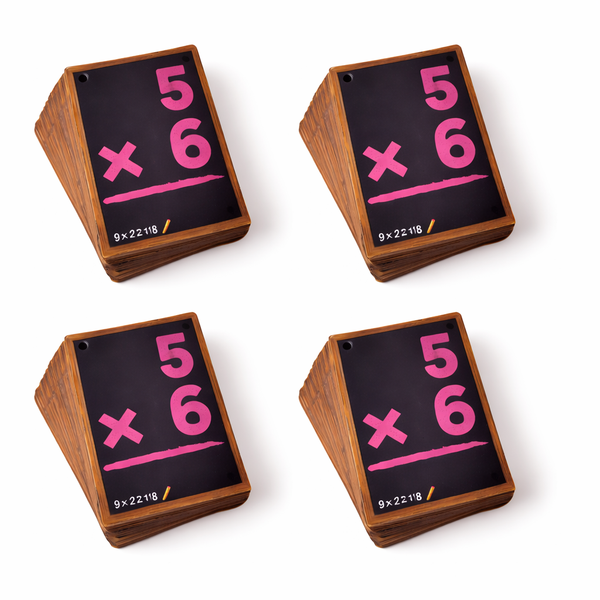 4 Pack - Math Multiplication Flashcards - Pink