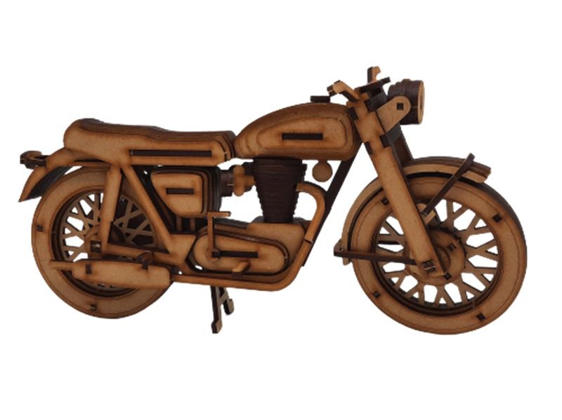 Triumph Bonneville 650 Motorbike 3D Puzzle wooden 3D Model Everything Laser